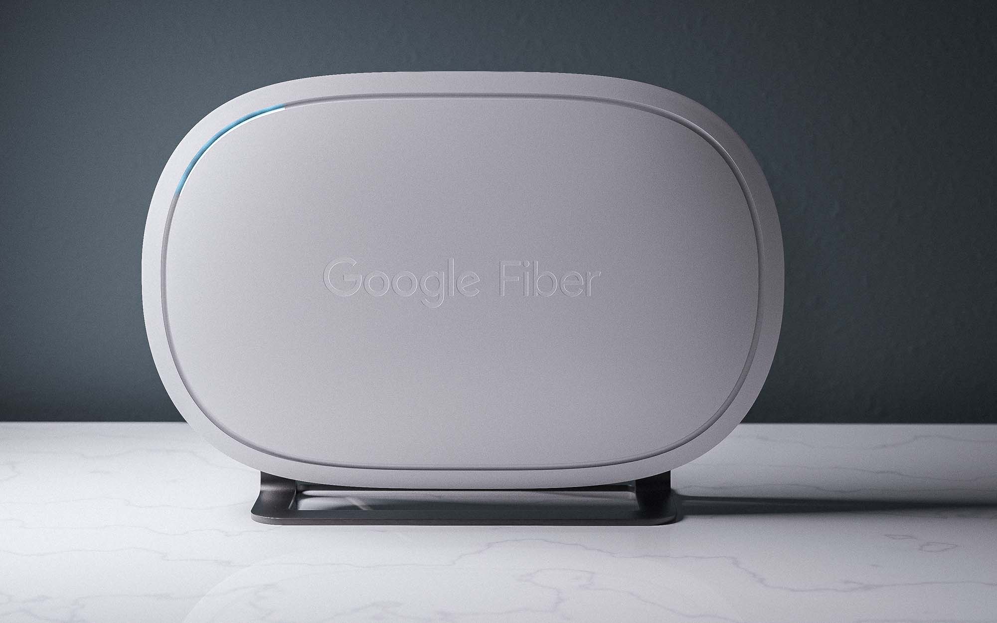 Close-up view of the new Google Fiber product design